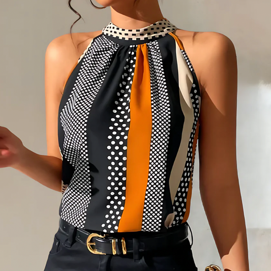 Top Estampado Geométrico Halter
