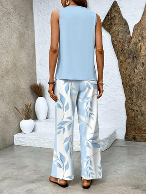 Conjunto Chic: Top sin Mangas y Pantalón Ancho