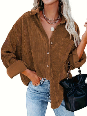 Camisa-Chaqueta Texturizada Botonada Casual