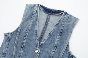Chaleco Denim Estructurado - Diseño Contemporáneo