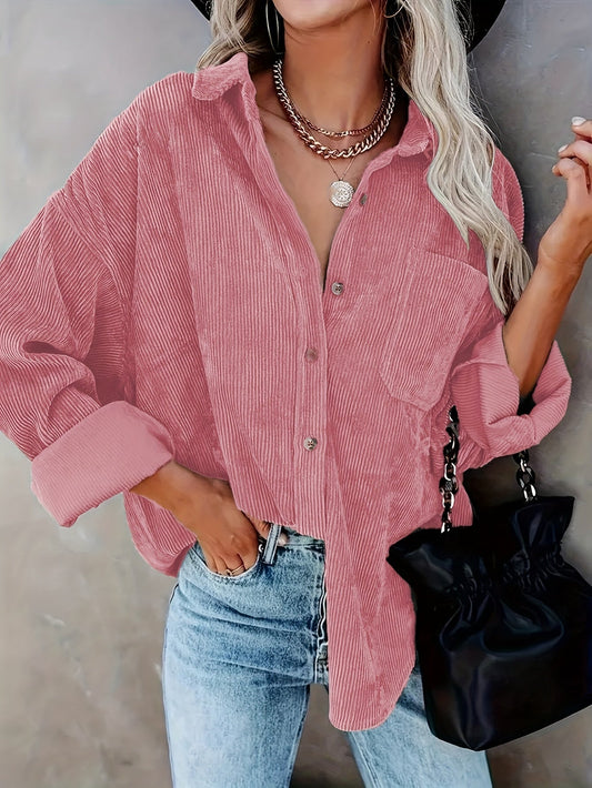 Camisa-Chaqueta Texturizada Botonada Casual