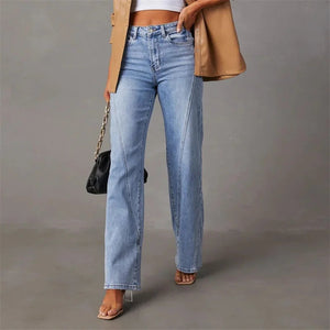 Jeans de Pierna Ancha de Estilo Casual
