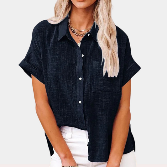 Camisa Clásica de Manga Corta con Bolsillo