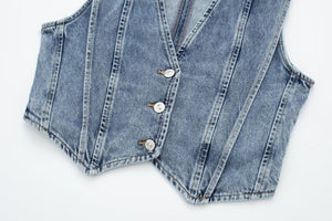 Chaleco Denim Estructurado - Diseño Contemporáneo