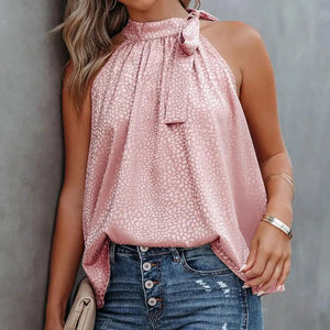 Top Halter con Detalle de Lazo Texturizado